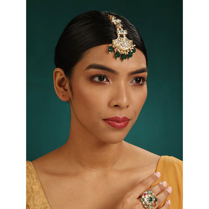 MINAKI Green Jewellery Maang Tikka