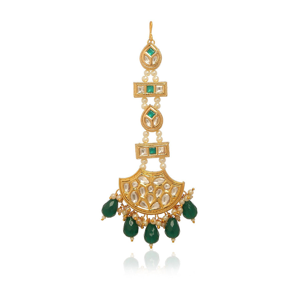 MINAKI Green Jewellery Maang Tikka