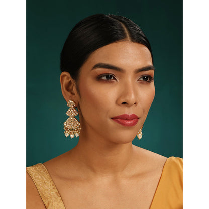 MINAKI Gold Jewellery Drop and Dangler Earrings