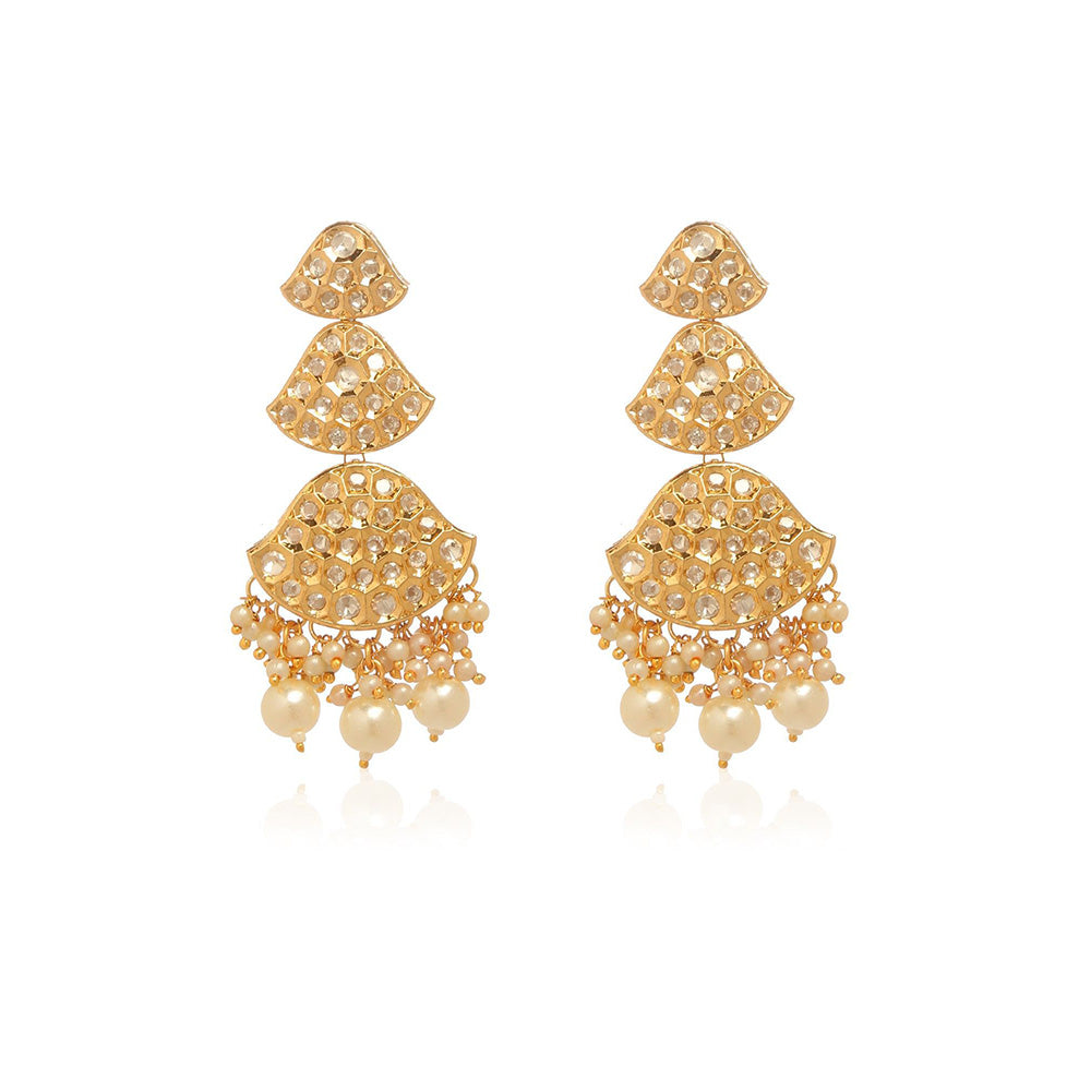 MINAKI Gold Jewellery Drop and Dangler Earrings