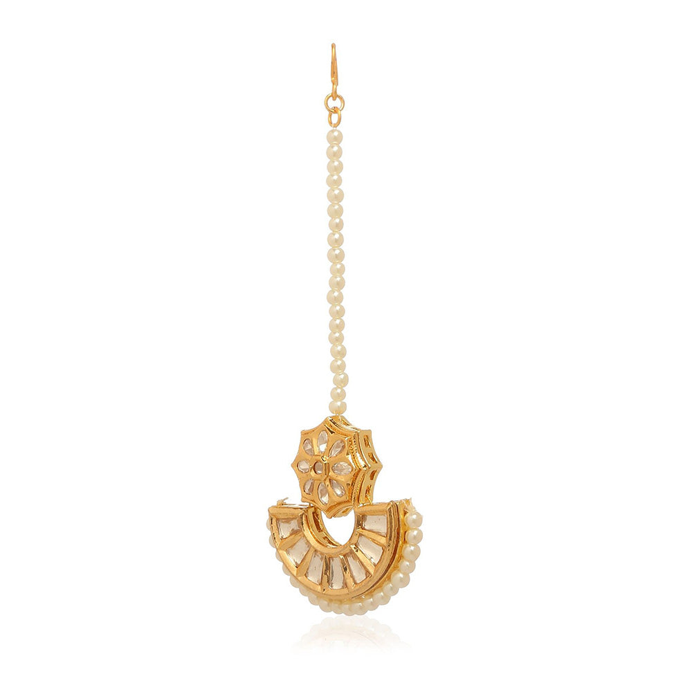 MINAKI Gold Jewellery Maang Tikka