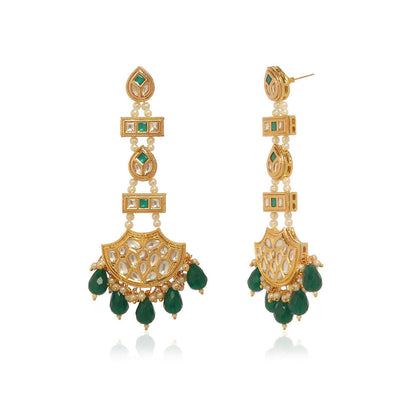MINAKI White Jewellery Drop and Dangler Earrings