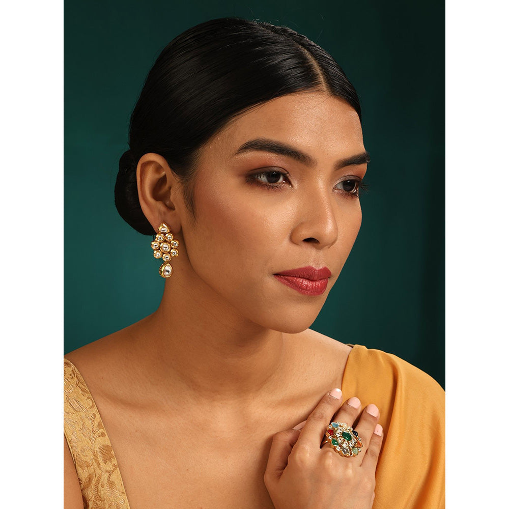 MINAKI Gold Jewellery Drop and Dangler Earrings
