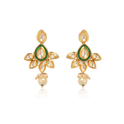 MINAKI Green Jewellery Drop and Dangler Earrings