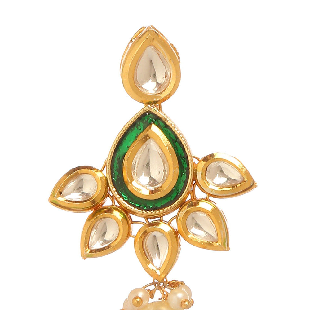 MINAKI Green Jewellery Drop and Dangler Earrings
