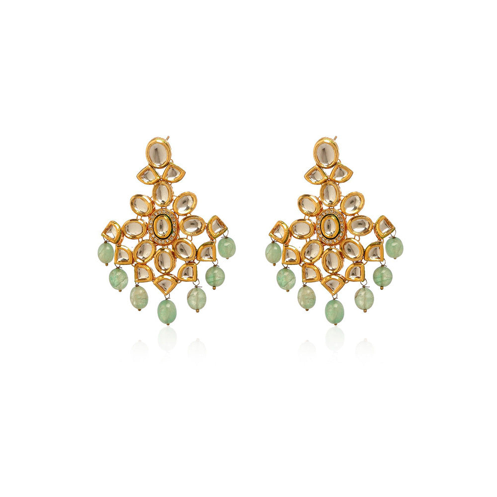 MINAKI Green Jewellery Drop and Dangler Earrings