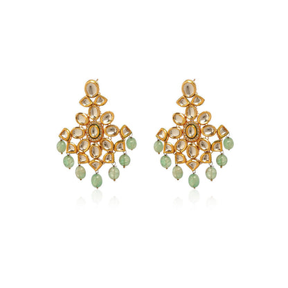 MINAKI Green Jewellery Drop and Dangler Earrings