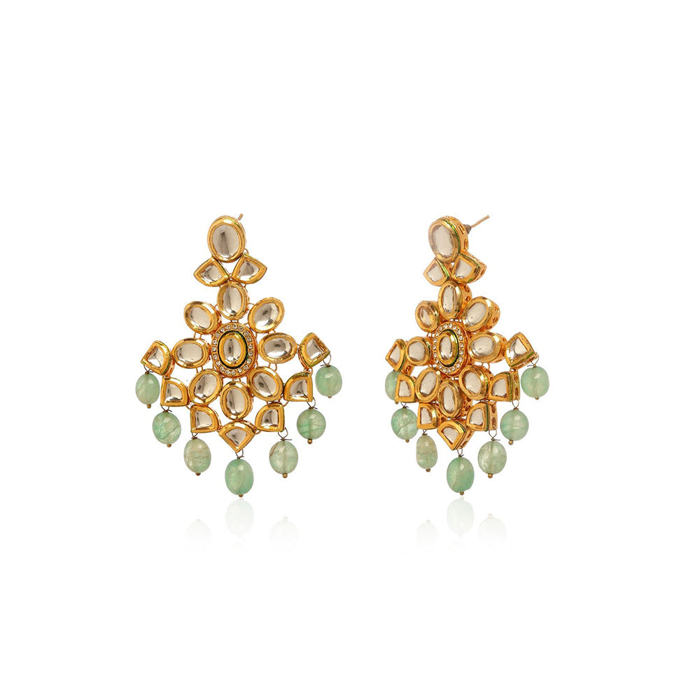 MINAKI Green Jewellery Drop and Dangler Earrings