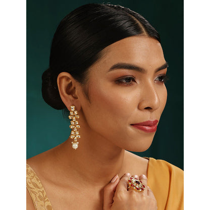 MINAKI Gold Jewellery Drop and Dangler Earrings