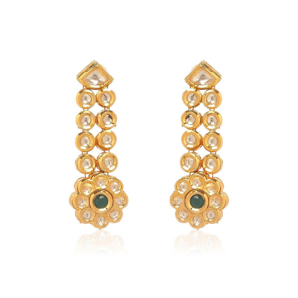 MINAKI Green Jewellery Drop and Dangler Earrings