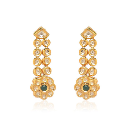 MINAKI Green Jewellery Drop and Dangler Earrings