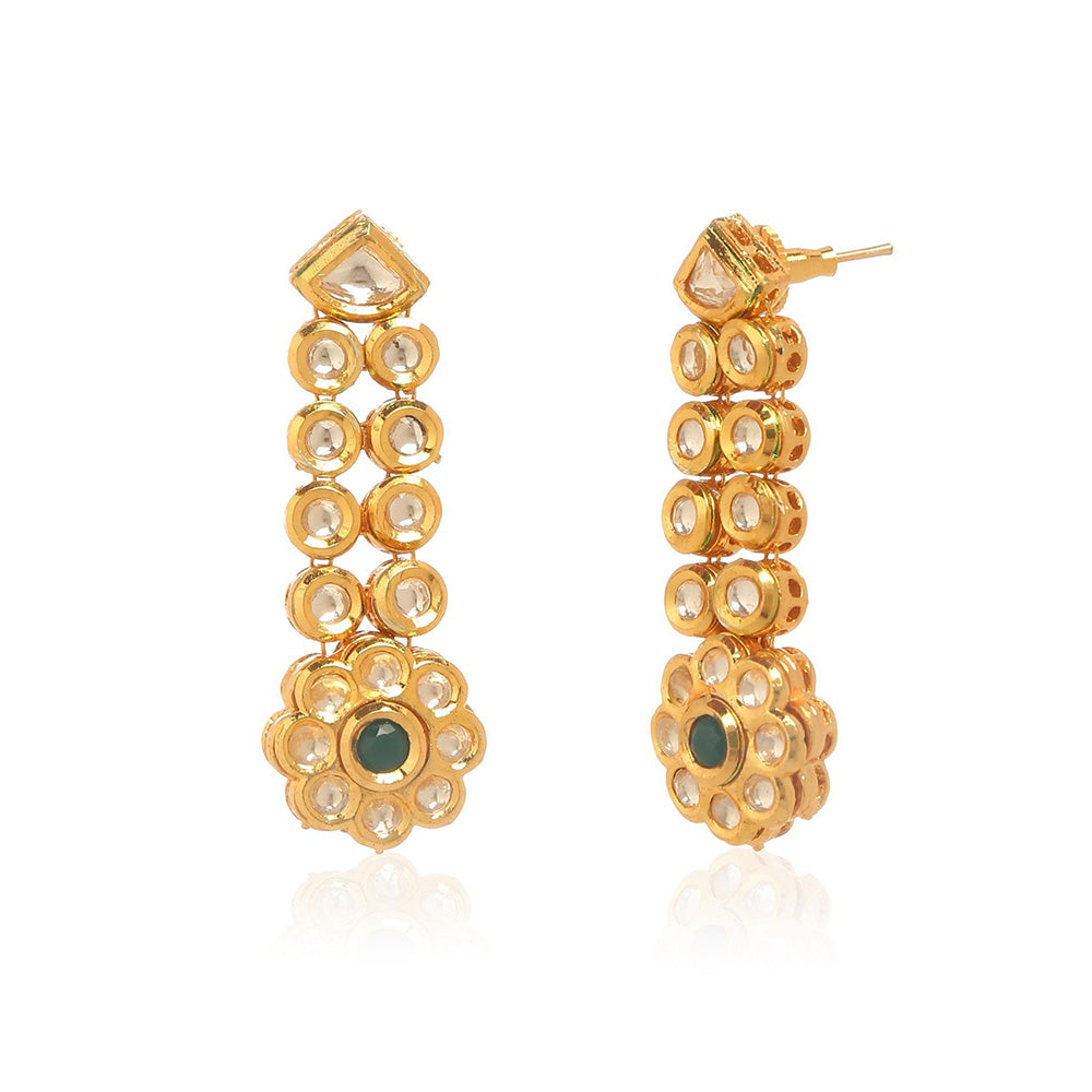 MINAKI Green Jewellery Drop and Dangler Earrings