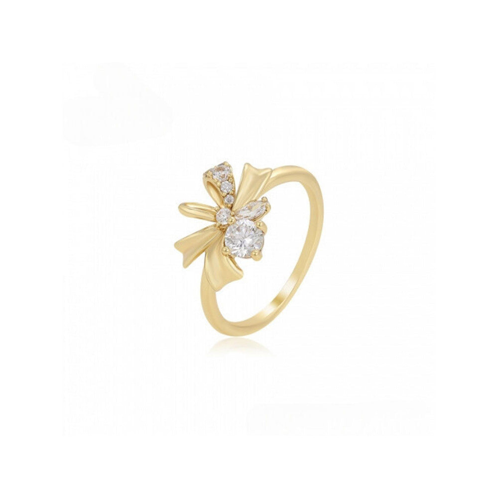 MINAKI 18K Gold Plated Ring Studded with Cubic Zircon.