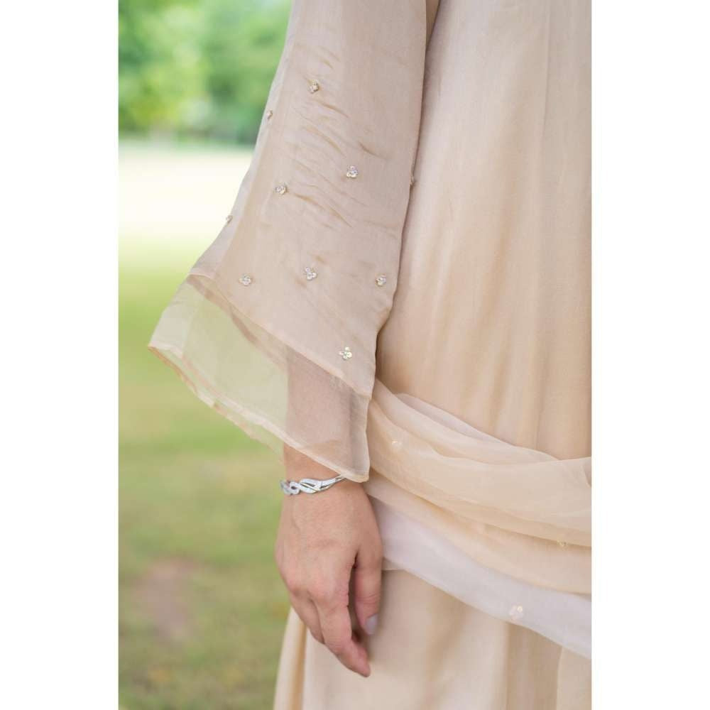 MINSH Tuscan Khaki Kurta With Pant And Dupatta (Set of 3)