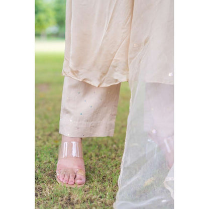 MINSH Tuscan Khaki Kurta With Pant And Dupatta (Set of 3)