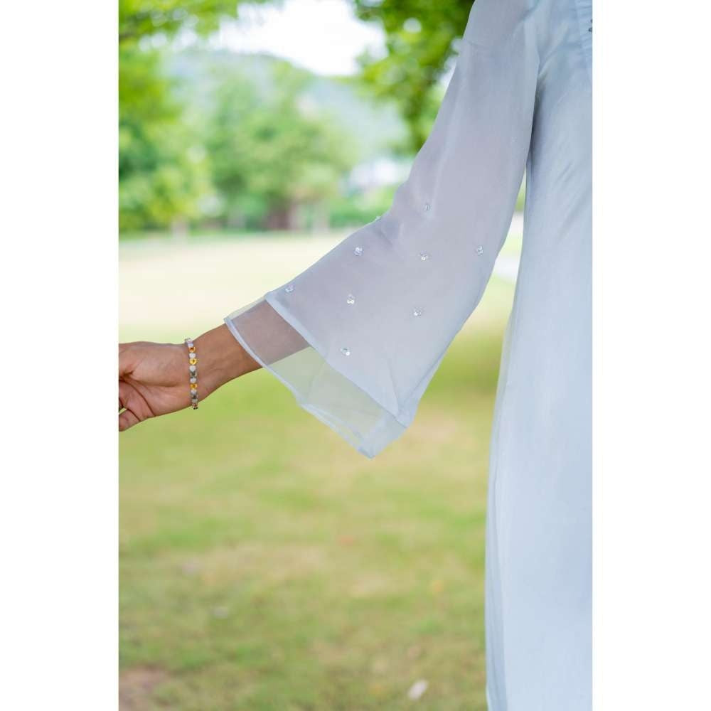 MINSH Sky Blue Kurta With Pant And Dupatta (Set of 3)