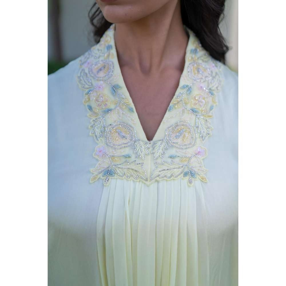 MINSH Primrose Yellow Kurta With Pant And Dupatta (Set of 3)