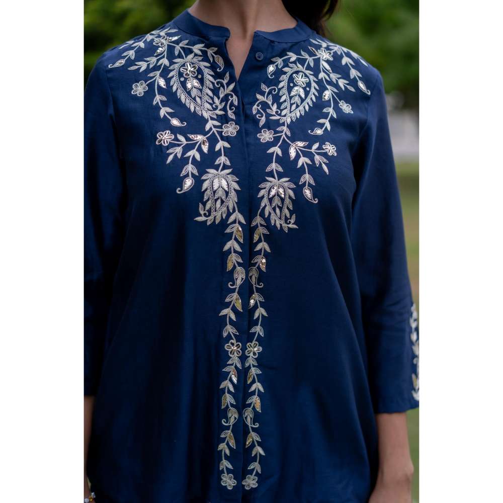 MINSH Navy Blue Co-Ord (Set of 2)