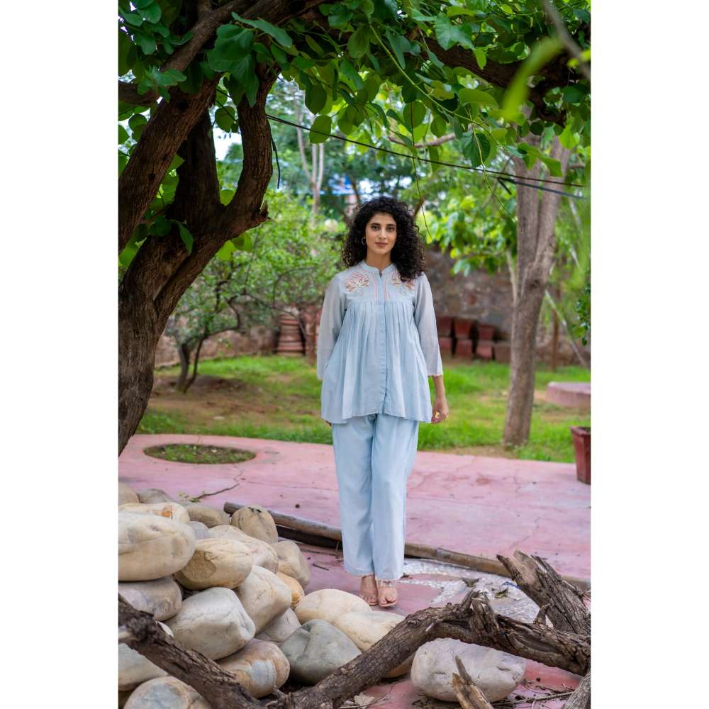 MINSH Morning Dew Blue Co-Ord (Set of 2)