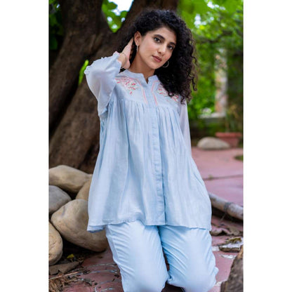 MINSH Morning Dew Blue Co-Ord (Set of 2)