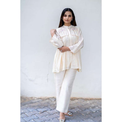 MINSH Silk Frost Cream Co-Ord (Set of 2)