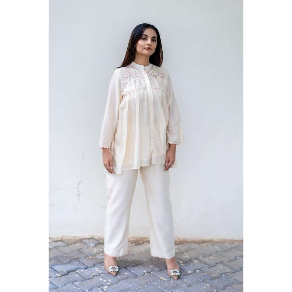 MINSH Silk Frost Cream Co-Ord (Set of 2)