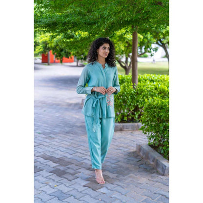 MINSH Mint Lagoon Blue Co-Ord (Set of 2)