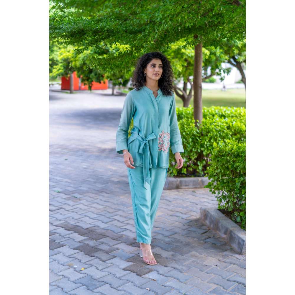MINSH Mint Lagoon Blue Co-Ord (Set of 2)