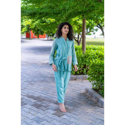 MINSH Mint Lagoon Blue Co-Ord (Set of 2)