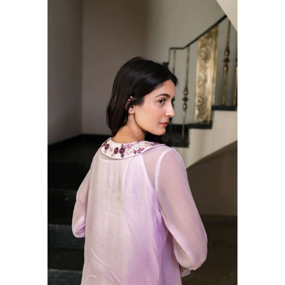 MINSH Lavender Mist Embroidered Top