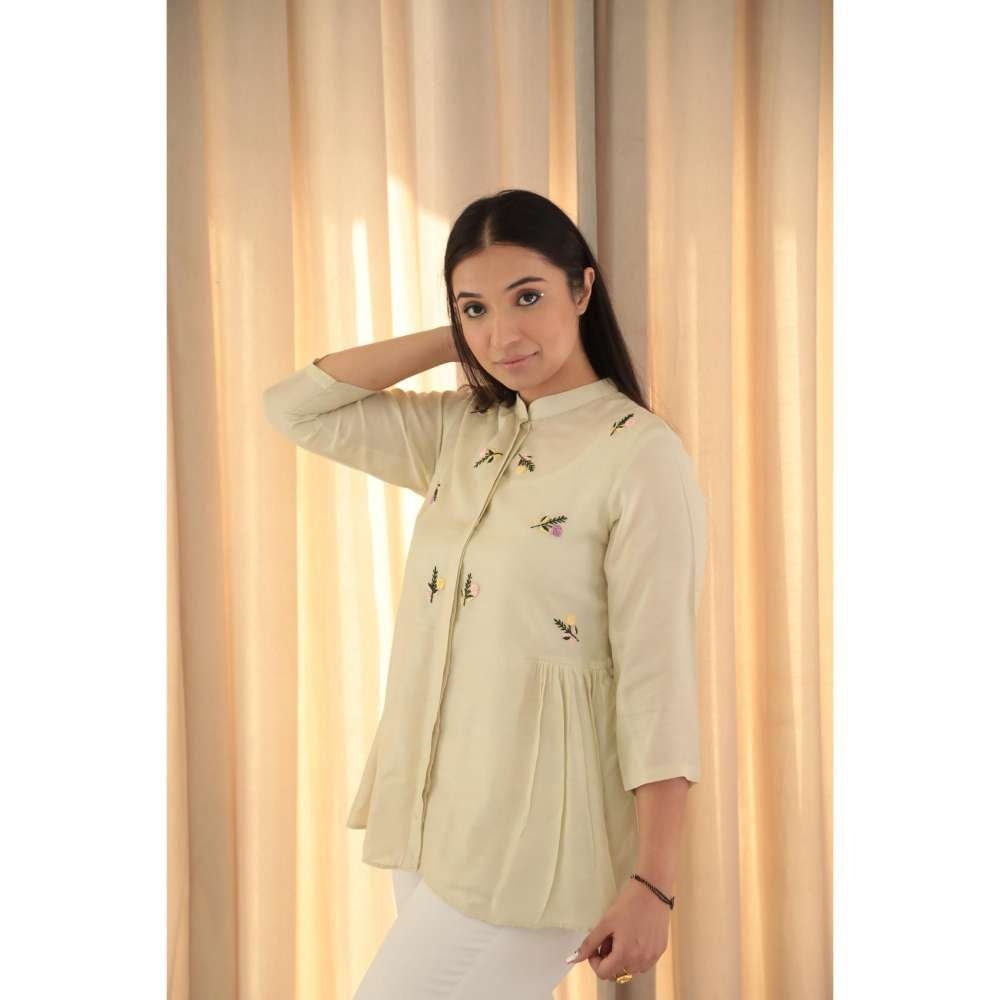 MINSH Sunlit Charm Embroidered Collar Yellow Top