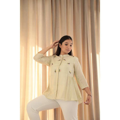 MINSH Sunlit Charm Embroidered Collar Yellow Top