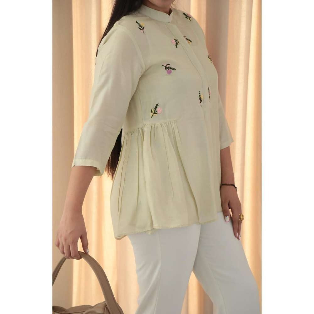 MINSH Sunlit Charm Embroidered Collar Yellow Top