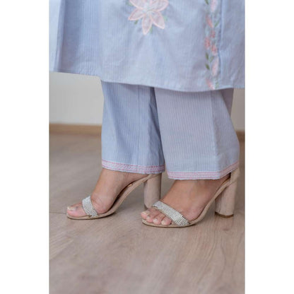 MINSH Blue Sunehri Kurta with Pant and Dupatta