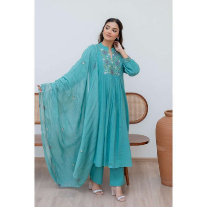 MINSH Green Serene Kurta with Pant and Dupatta