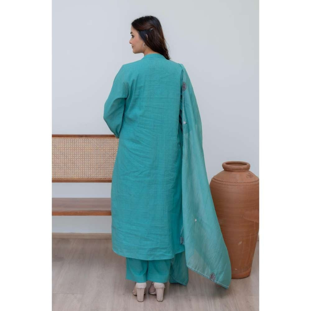 MINSH Green Serene Kurta with Pant and Dupatta