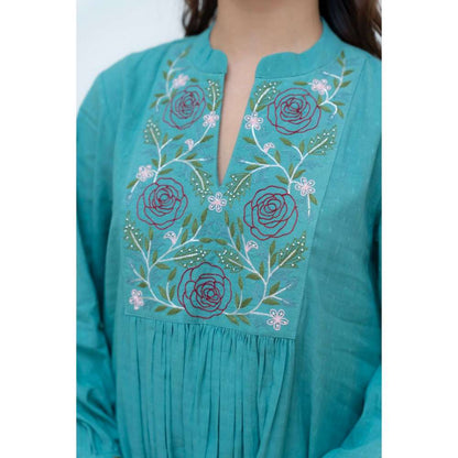 MINSH Green Serene Kurta with Pant and Dupatta