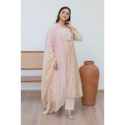 MINSH Peach Morning Dew Kurta with Pant and Dupatta