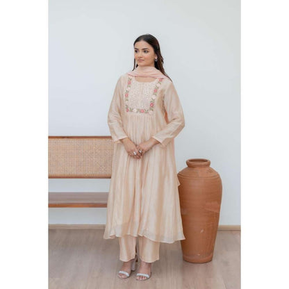 MINSH Peach Morning Dew Kurta with Pant and Dupatta