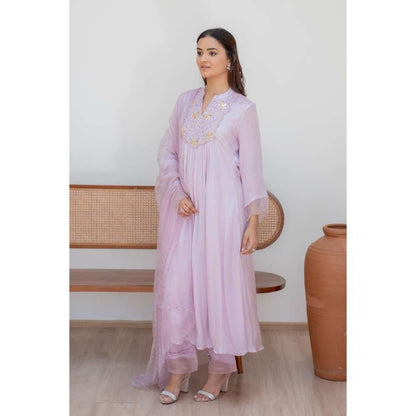 MINSH Lavender Mist Anarkali with Pant and Dupatta