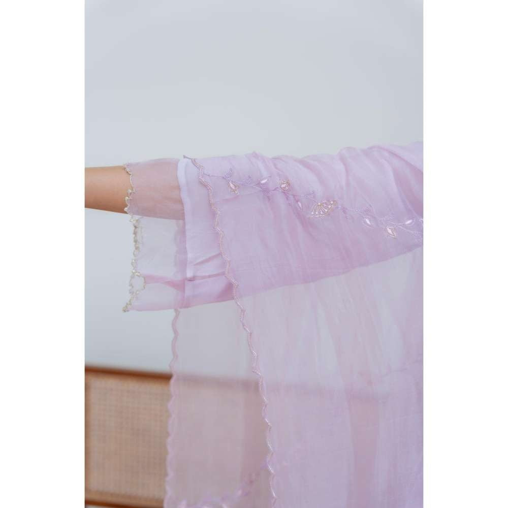 MINSH Lavender Mist Anarkali with Pant and Dupatta