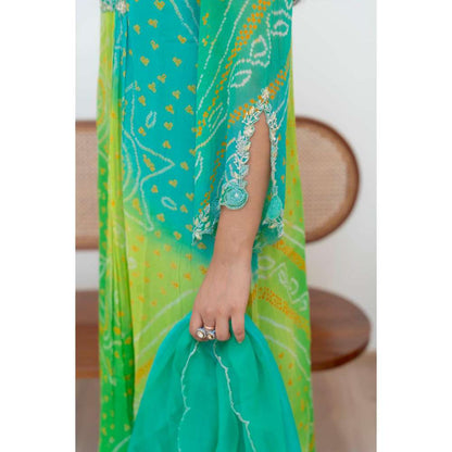 MINSH Green Tej Anarkali with Pant and Dupatta