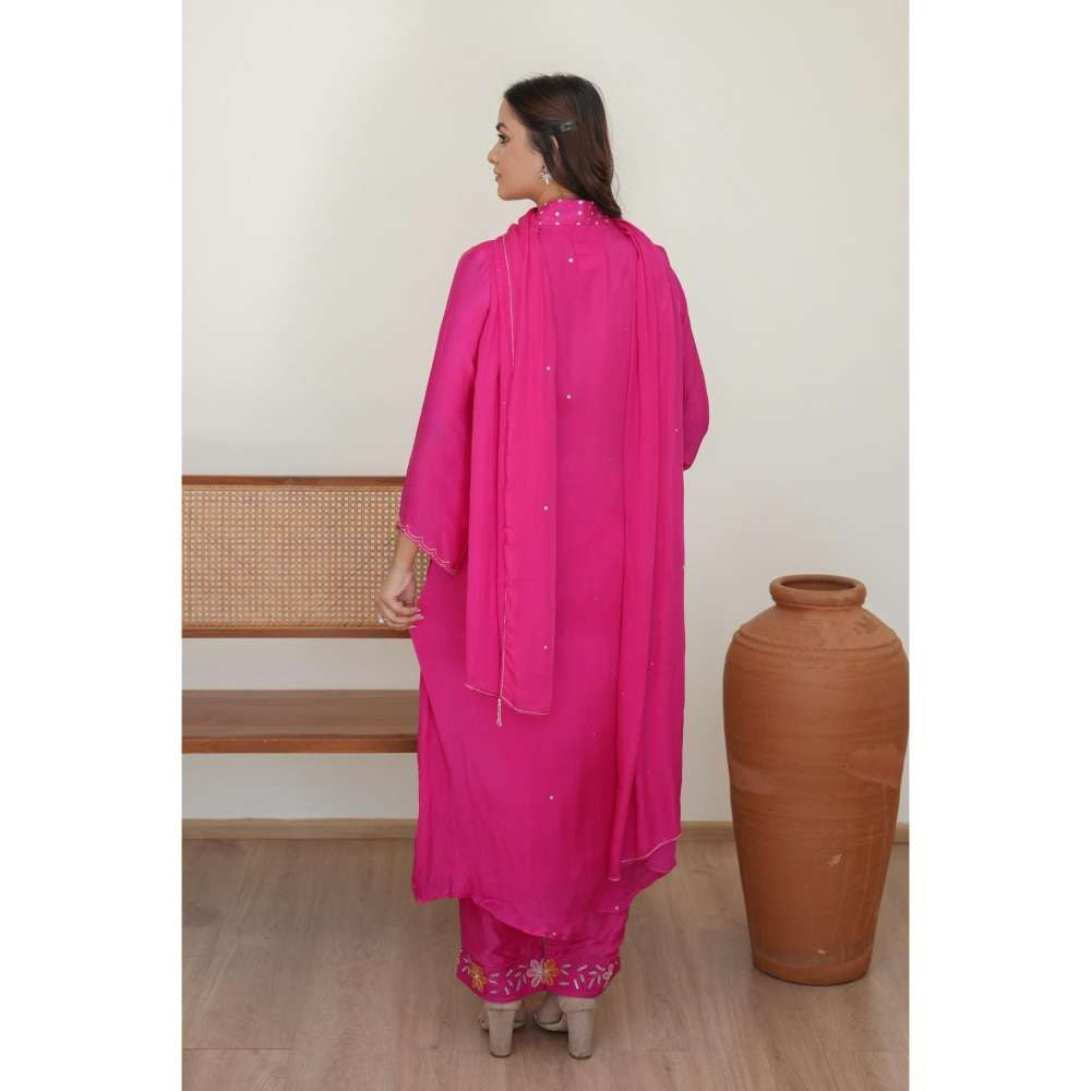 MINSH Pink City Anarkali with Pant and Dupatta