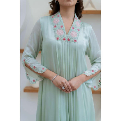 MINSH Green Blush Mint Anarkali with Pant and Dupatta