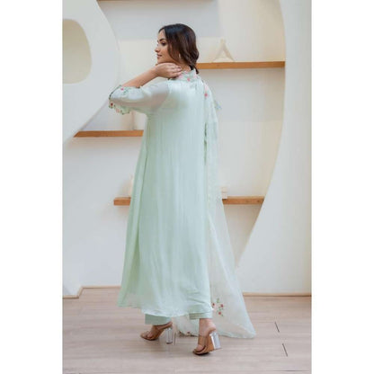 MINSH Green Blush Mint Anarkali with Pant and Dupatta