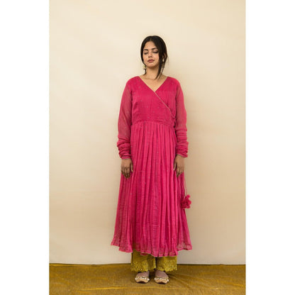 MITHI SUPARI Pink Palash Sequined Angarakha Kurta