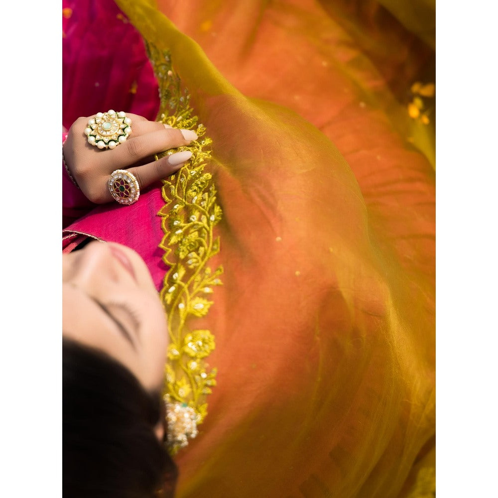 MITHI SUPARI Pink Palash Sequined Angarakha Kurta