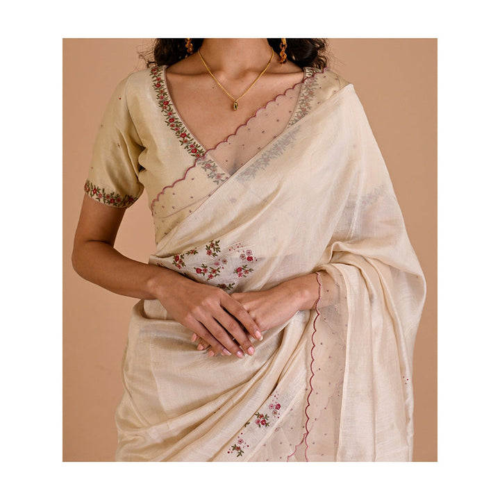 MITYAN Aster Saree with Stitched Blouse