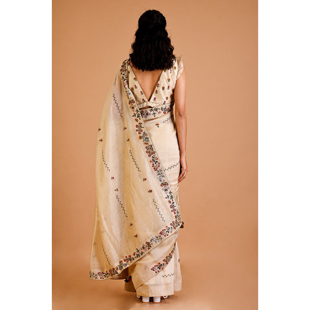 MITYAN Daffodil Saree with Stitched Blouse