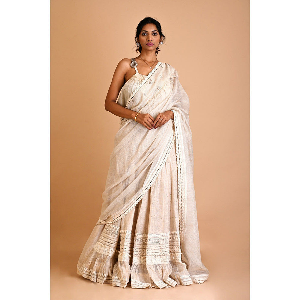 MITYAN Sunflower Lehenga Saree with Stitched Blouse